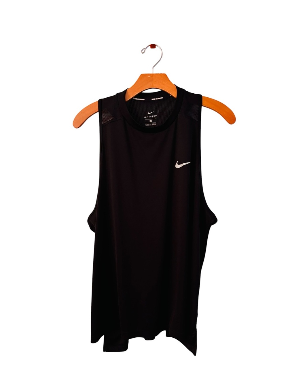 Nike Black Dri-FIT Running T-Shirt with White Swoosh 1X